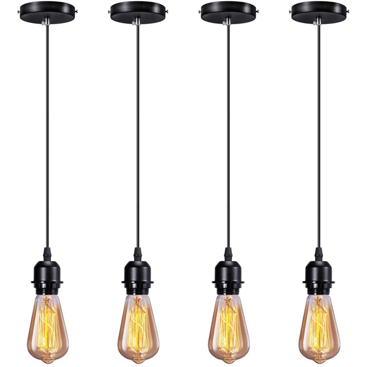 17 Stories Industrial Mini Pendant Light Kit E26 E27 Base Edison